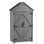 ZUN 39.56"L x 22.04"W x 68.89"H Outdoor Storage Cabinet Garden Wood Tool Shed Outside Wooden Closet with 31414436