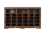 ON-TREND Sleek Design 24 Shoe Cubby Console, Modern Shoe Cabinet with Curved Base, Versatile WF309308AAP