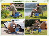 Blue 2-in-1 Garden Folding Stool Kneeler, 300LBS Capacity & Built-in Tool Pouch, Comfortable EVA 91592986