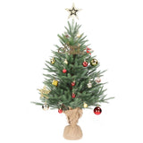 ZUN 3 FT Tabletop Artificial Mini Christmas Tree with Cloth Bag Base for Bedroom Table Desk Porch, Small 59379511