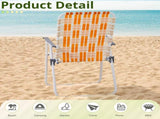 Set of 2 Webbed Folding Beach Chairs, Outdoor Patio Lawn Foldable Chairs for Camping Fishing Yard 67485456