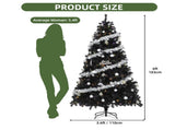 6ft Pre-lit Artificial Pine Christmas Tree with 818 Branch Tips & 250 Lights, Remote Control, Black 15530326