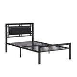 Twin Size metal bed Sturdy System Metal Bed Frame, Modern style and comfort to any bedroom, black W2297P347753