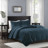 3 Piece Velvet Quilt Set Teal King/Cal King B03597495