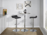 Contemporary Adjustable Round Bar Table in Silver B202P223297