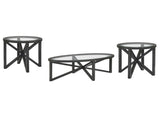 Modern simple coffee table, tempered coffee table solid wood base round transparent W487P317845