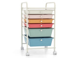 Rolling Storage Cart with 6 Removable Drawers and Locking Casters Metal Utility Cart 27937662