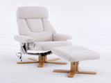 Beige Fabric Upholstered Heated Massage 360&deg Swivel Accent Chair, Chair with ottoman, Ergonomic W3248P464442