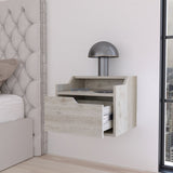 Florence Floating Nightstand with Drawer and Dual-Shelf Display B128P148916