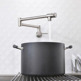 Brass Folding Faucet 1/2'' NPT Wall Mount Kitchen Faucet Two Handles Cold Water Tap Nickel 01254836