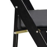 Upholstered folding chair, space saving,,easy to carry, 4PCS,Black cushion/Black shelf,Dining room W495P193665