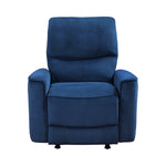 ZUN Modern Living Room 1pc Power Rocker Reclining Chair Blue Velvet Upholstery Solid Wood Frame Luxury B011P204080