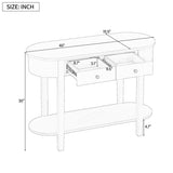 Elegant Retro Console Table with Curved Design and Smooth Glaze for Entryways, Living Rooms and 98080815