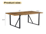 Rustic Industrial Rectangular Wood Dining Table For 4-6 Person, With 1.5" Thick Engineered Wood W2827P427974