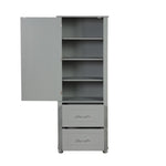 ZUN Tall Bathroom Storage Cabinet, Freestanding Storage Cabinet with Two Drawers and Adjustable Shelf, 62533533