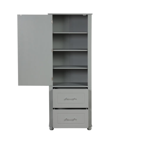 ZUN Tall Bathroom Storage Cabinet, Freestanding Storage Cabinet with Two Drawers and Adjustable Shelf, 62533533