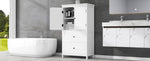 ZUN Bathroom Storage Cabinet, Cabinet with Two Doors and Drawers, Adjustable Shelf, MDF Board, White N725P188460K