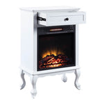 ZUN White 1-Drawer Fireplace with Queen Ann Leg B062P189189
