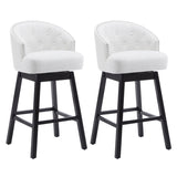 33.25" Swivel Counter Stools Set of 2, Upholstered Counter Height Bar Stools with Solid Rubber Wood N780P185530B