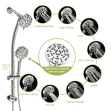 Multi Function Dual Shower Head - Shower System with 4.7" Rain Showerhead, 8-Function Hand Shower, W124362275