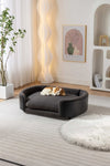 ZUN Scandinavian style Elevated Dog Bed Pet Sofa With Solid Wood legs and Black Bent Wood Back, Cashmere W794125945