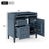 ZUN 36'' Bathroom Vanity without Top Sink, Modern Bathroom Storage Cabinet with 2 Drawers and a Tip-out N710P177300M