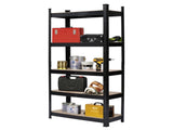 150 x 75 x 30cm 5 Tiers Powder Coated Storage Rack Black 52028120