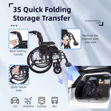 Aluminium multi-functional manual wheelchair. Hand brake. 24-inch quick detachable wheel. One-button W3121P298948
