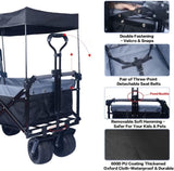 Collapsible Wagon 140L Wagons Carts Foldable with Removable Canopy, Folding Wagon Cart with Wheels T3060P247159