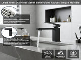 Single Handle Bathroom Faucet Lavatory Faucet Stainless Steel Single Hole-T20, Matte BlackUnable 83911547