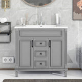 36'' Bathroom Vanity with Top Sink, Modern Bathroom Storage Cabinet with 2 Soft Closing Doors and 2 N710P230231E