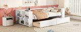 Twin Size Daybed with Shelves and Drawers, White WF324220AAK