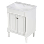 ZUN 24'' Bathroom Vanity with Top Sink, 2-Tier Modern Bathroom Storage Cabinet, Single Sink Bathroom N710P178454K