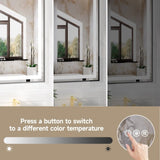 60x36" Black Eco-Friendly Silver MirrorDual LED Light StripsFront and Back Lighting T3177P320578