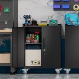 2 Door Tool Cabinets for Garage, Lockable Garage Storage Cabinet, Locking Metal Storage Cabinet with W1831126696