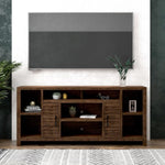 ZUN 74 inch TV Stand Console for TVs up to 85 inches, No Assembly Required, Whiskey Finish B108P160189