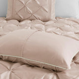 7 Piece Tufted Comforter Set Blush Queen B03597044