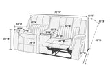 Contemporary Manual Motion Loveseat w Console 1pc Couch Living Room Furniture Slate Blue Breathable B011133622