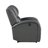 Modern Living Room Furniture 1pc Power Reclining Chair Gray Faux Leather Upholstery Plush Seating B011P256236