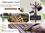 Freestanding Wooden Coat Rack, Vintage Natural Birch Wood Coat Tree with Hooks, Sturdy Hall Tree for 53428397