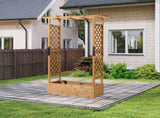 Raised Garden Bed with Trellis, Hanging Roof, Planter Box, Drainage Holes, Vertical Plant Container 08791532