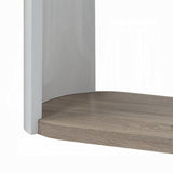 Oak and White High Gloss Sofa Table with Bottom Shelf B062P209138