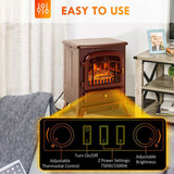 22" Electric Fireplace Heater, Freestanding Fire Place Stove with Realistic LED Flames and Logs, and 13981380