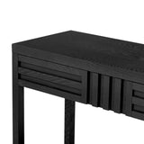 U_STYLE Ash Veneer Modern Style Console Table, Striped Design, Suitable for Entryway, Corridor, N711P230810B