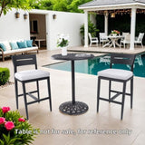 Modern Outdoor 2PC Bar Stools, Aluminum Patio Bar Chair with Ergonomic Backrest, Tapered Legs, W1886P300268