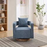29.1"W Swivel Accent Open Back Chair Modern Comfy Sofa Chair With Weathered Base For Nursery Bedroom W1298P192484