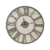 ZUN 23.6" Wood Wall Clock Natural/Grey See below B03598870