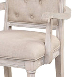 Beige and Antique Champagne Tufted Back Arm Chairs B062P186528