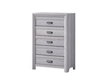 ZUN 1pc Contemporary Five Drawers Chest Gray Driftwood Finish Rustic Finish Bedroom Wooden Furniture B011P234752