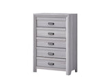 ZUN 1pc Contemporary Five Drawers Chest Gray Driftwood Finish Rustic Finish Bedroom Wooden Furniture B011P234752